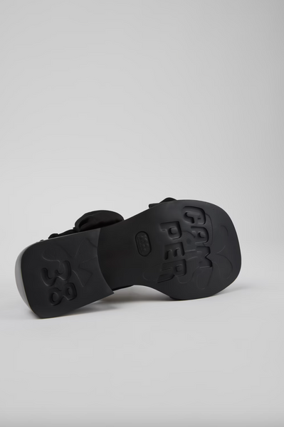 Camper - Vegan Ruffle Sandal in Black