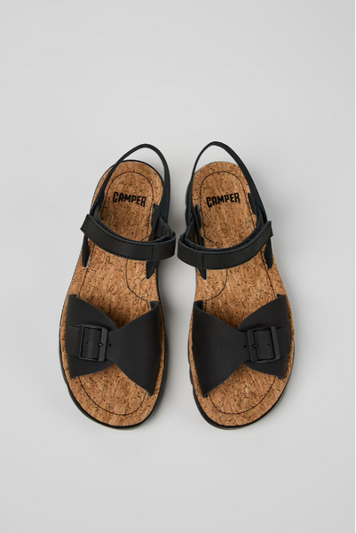 Camper - Adjustable Buckle Sandal in Black