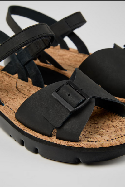 Camper - Adjustable Buckle Sandal in Black