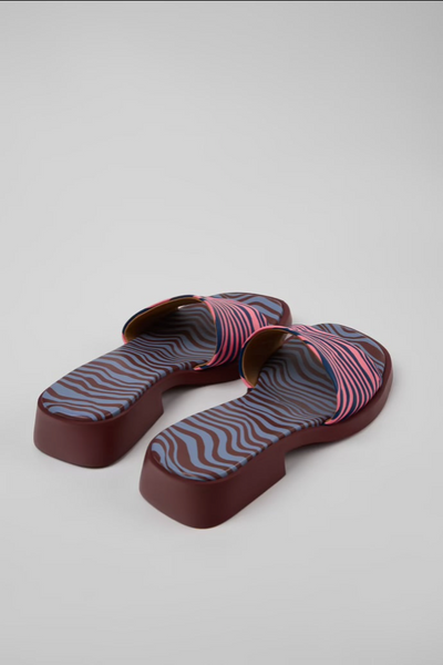 Camper - Leather Slide in Multi Zebra