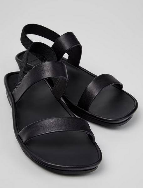 Camper - Leather Sandal in Black