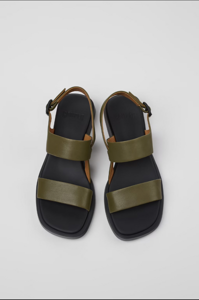 Camper - Slingback Sandal in Green Leather