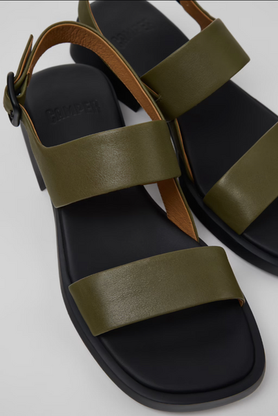 Camper - Slingback Sandal in Green Leather