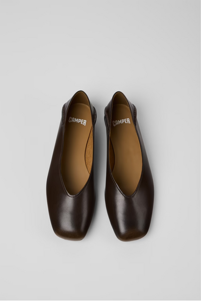 Camper - Ballerina Flat in Brown Leather