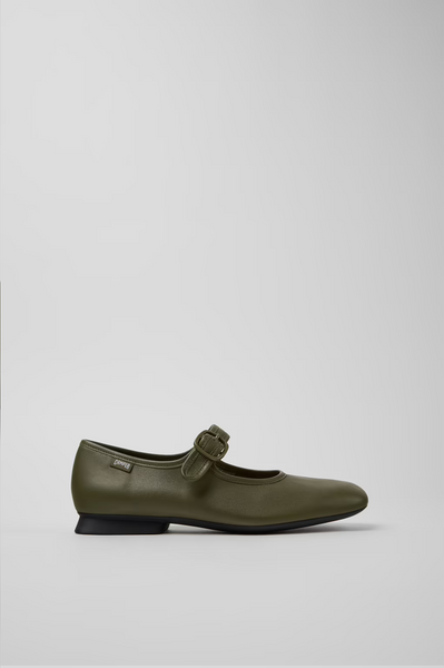 Camper - Mary Janes in Green Leather