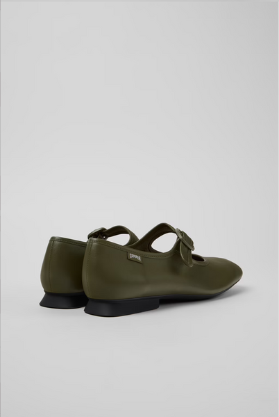 Camper - Mary Janes in Green Leather