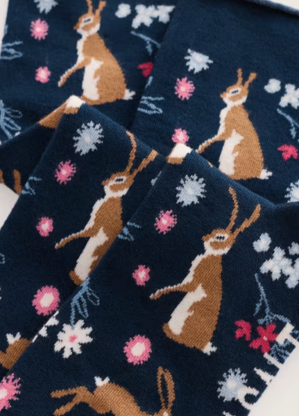 Seasalt Socks - Navy Bunnies Bamboo Socks
