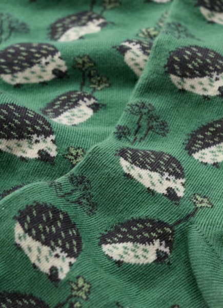 Seasalt Socks - Organic Cotton Socks in Basil Hedgehogs