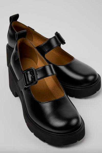 Camper - Platform Mary Jane in Black Leather