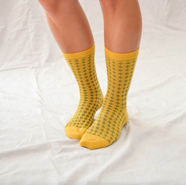 Hooray Sock Co - Textured Socks in Mustard