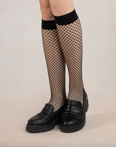 Bleuforet - Black Fishnet Knee Highs