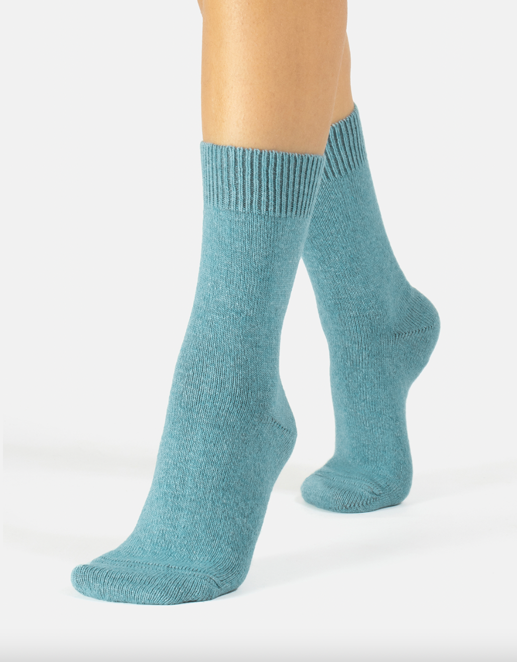 Cette - Cozy Cashmere & Merino Socks in Glacier Blue