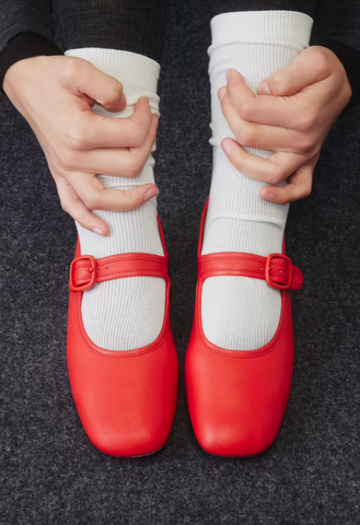 Camper - Mary Janes in Red Leather