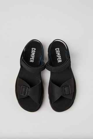 Camper - Adjustable Buckle Sandal in Black Leather