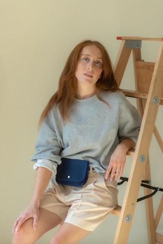 Small Lot - Waxed Canvas Belt Bag in Indigo