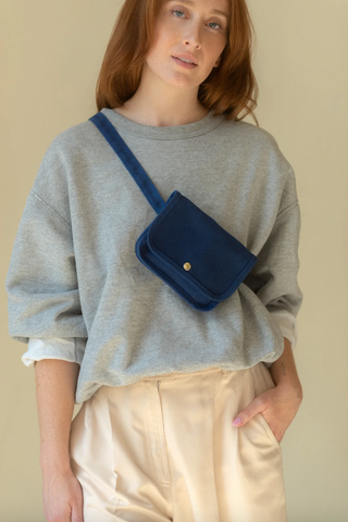 Small Lot - Waxed Canvas Belt Bag in Indigo