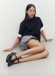 Vagabond Shoemakers - Black Leather Mary Janes with Grommet Buckles
