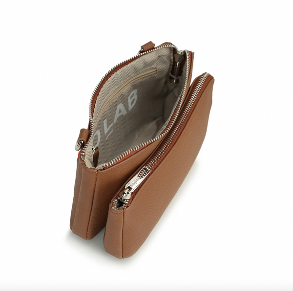 Co-Lab - Double Zip Crossbody in Cortado Brown