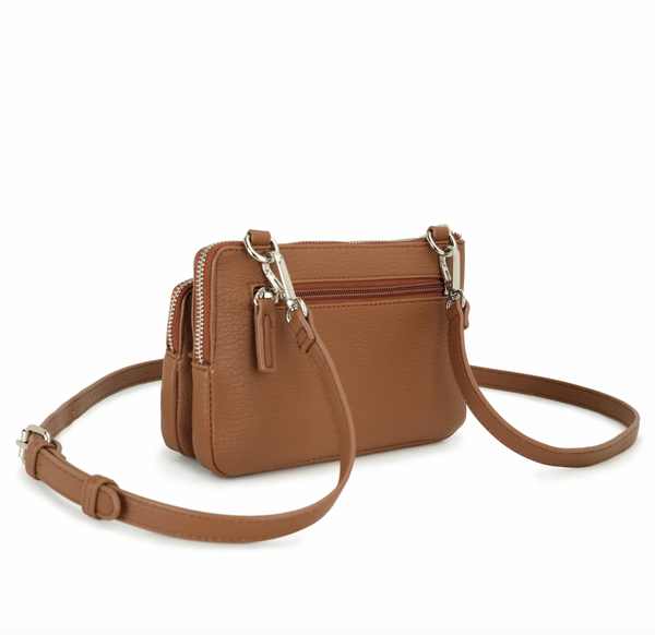 Co-Lab - Double Zip Crossbody in Cortado Brown
