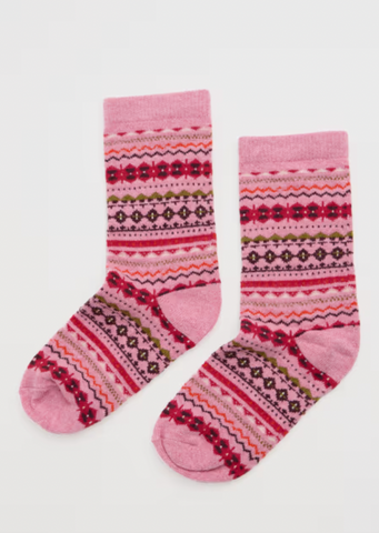 Seasalt Socks - Merino Fairisle Socks in Pink