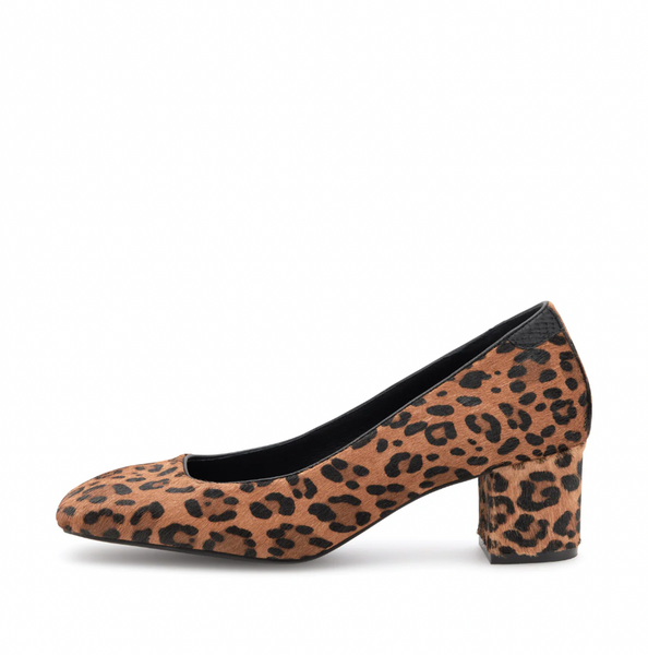 Woden - Pony Hair Leopard Print Block Heels