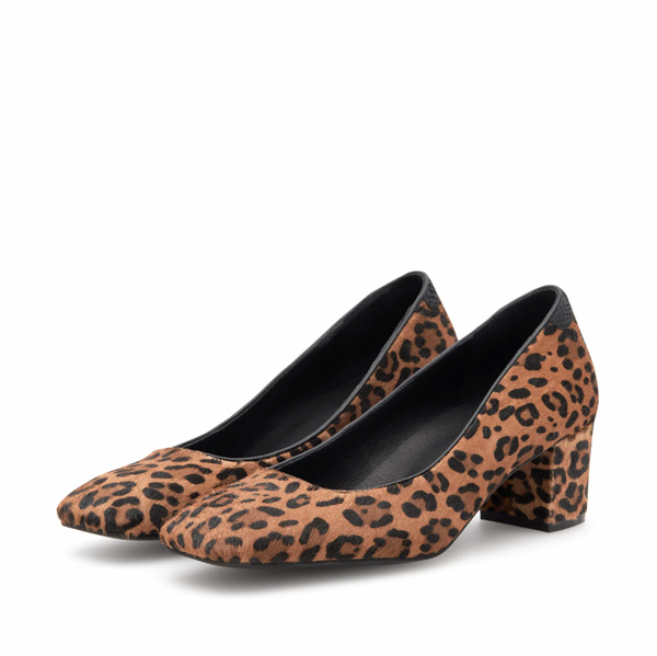 Woden - Pony Hair Leopard Print Block Heels