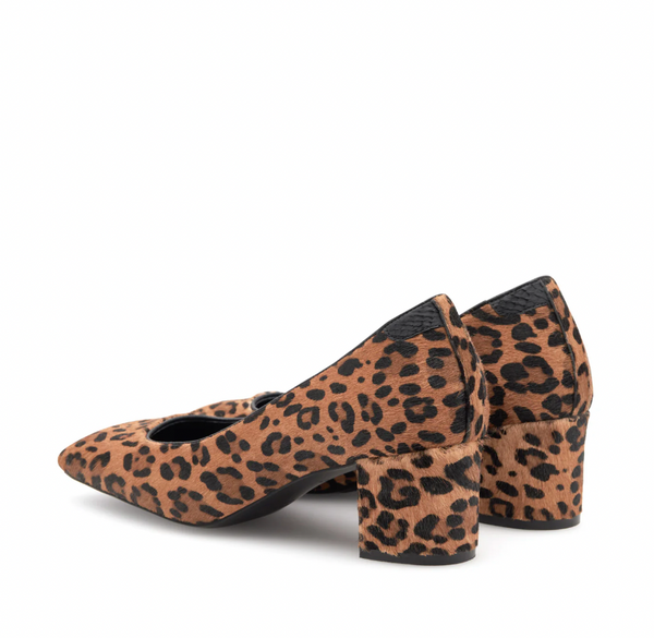 Woden - Pony Hair Leopard Print Block Heels