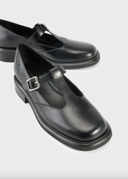 Vagabond Shoemakers -  T-Strap Mary Jane in Black Leather