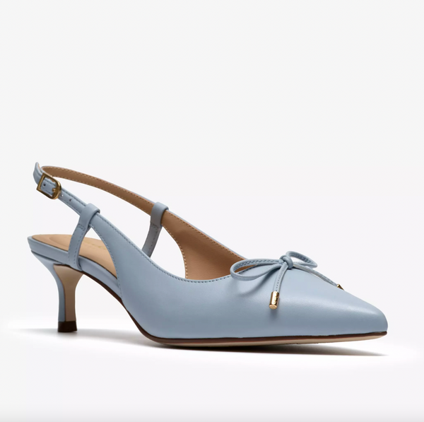 Clarks - Slingback Heel in Light Blue Leather