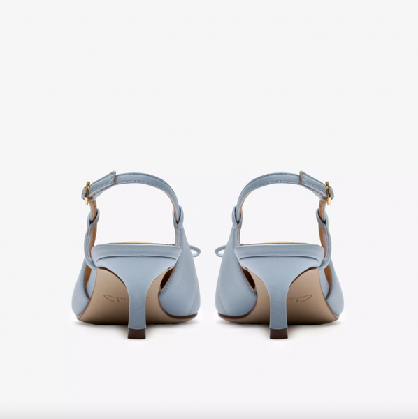 Clarks - Slingback Heel in Light Blue Leather