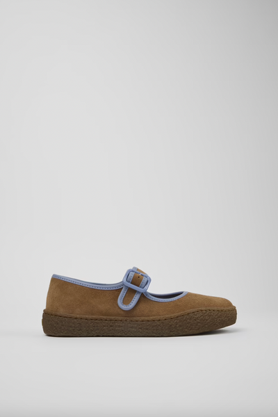 Camper - Mary Janes with Gum Sole in Tan Suede