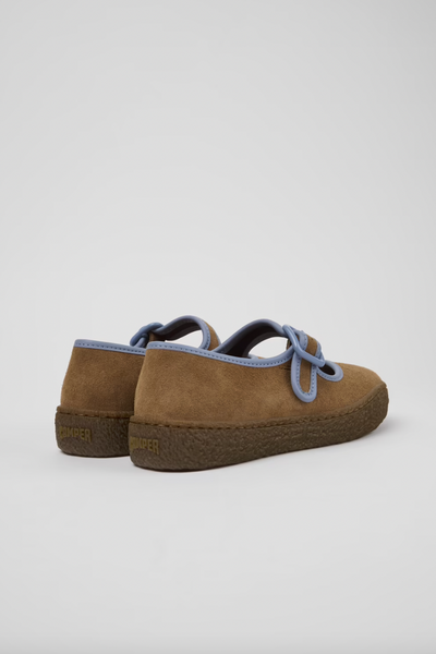 Camper - Mary Janes with Gum Sole in Tan Suede