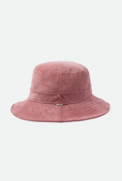 Brixton - Packable Bucket Hat in Coral Pink Corduroy