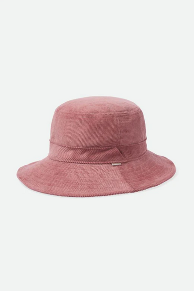 Brixton - Packable Bucket Hat in Coral Pink Corduroy