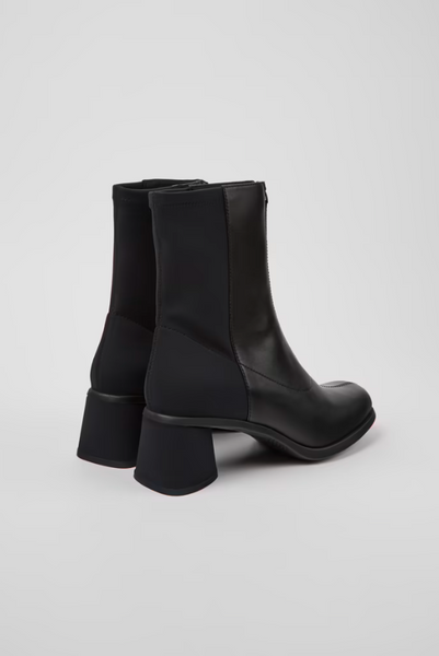 Camper -  Heeled Boot with Front Zip in Black