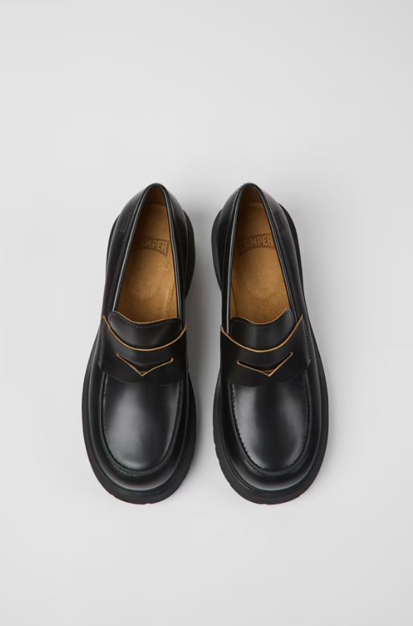 Camper - Chunky Leather Loafer in Black – Imelda