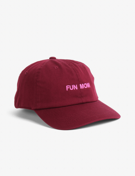Intentionally Blank - Fun Mom Ball Cap - Burgundy with Pink