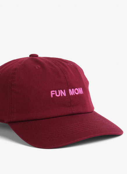 Intentionally Blank - Fun Mom Ball Cap - Burgundy with Pink