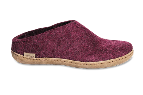 Glerups - Cranberry Open Heel Leather Sole