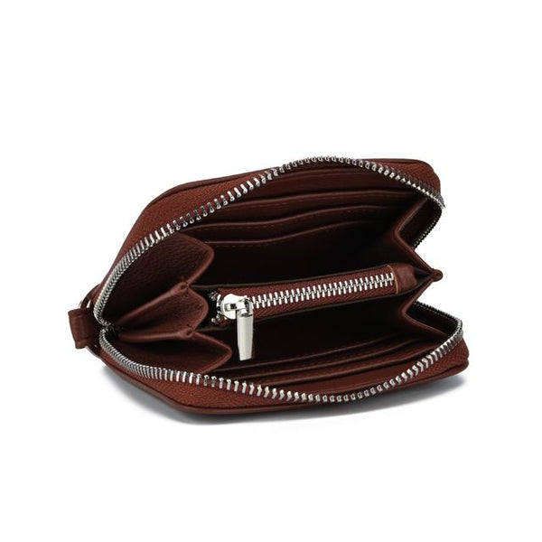 Co-Lab - Small Wallet with Keyring in Mahogany