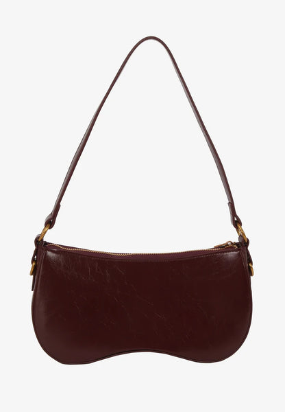 Hvisk - Basal Raw Padlock Bag in Burgundy
