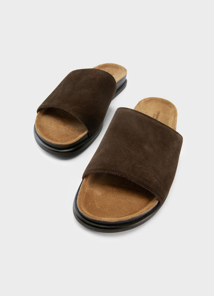 Vagabond Shoemakers -  Slides in Chocolate Brown Suede