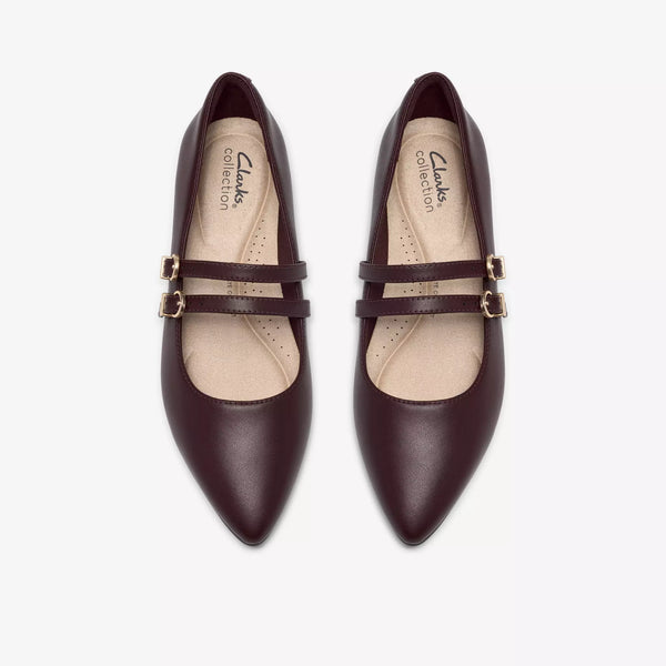 Clarks - Mary Jane in Burgundy Leather