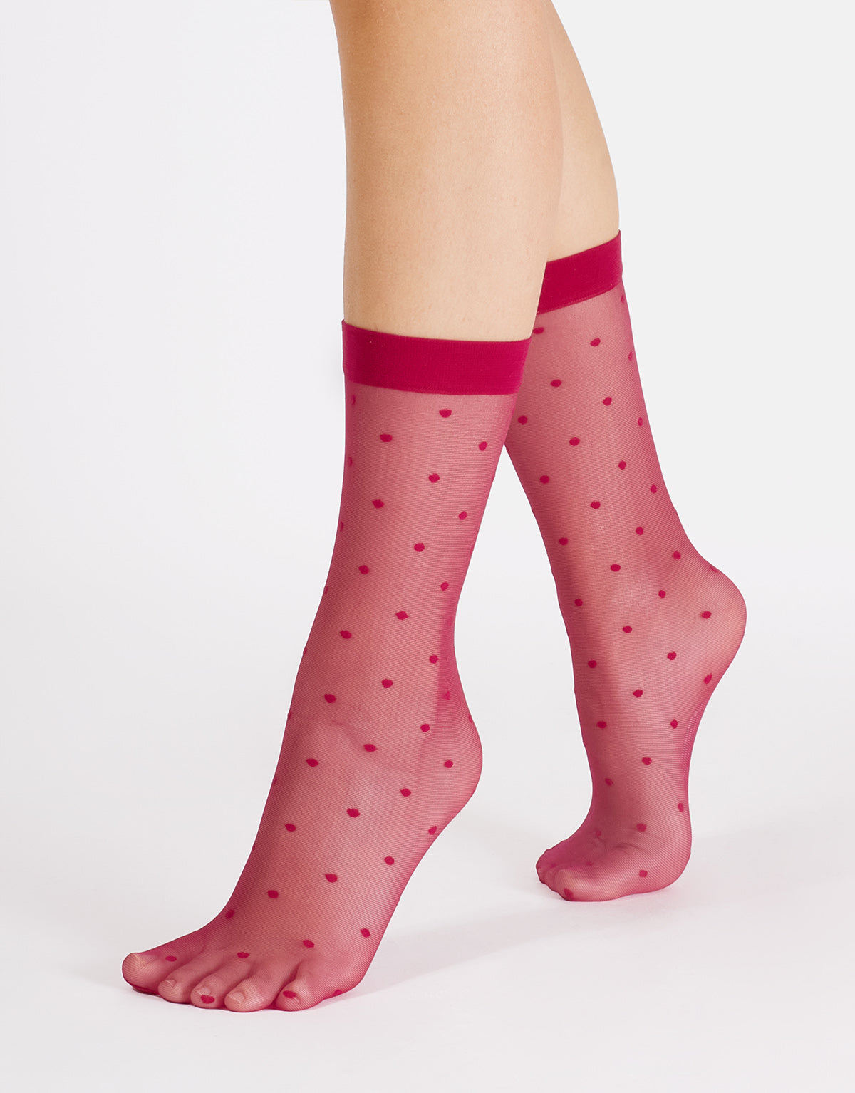 Cette - Sheer Dot Socks in Cherry