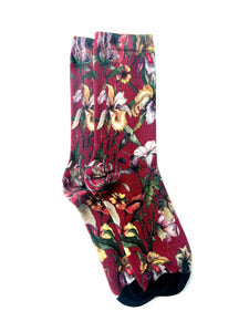 Strathcona - Bamboo Socks in Crimson Garden