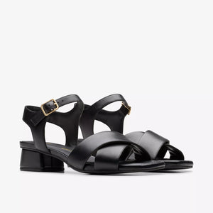 Clarks - Black Low Heeled Sandal