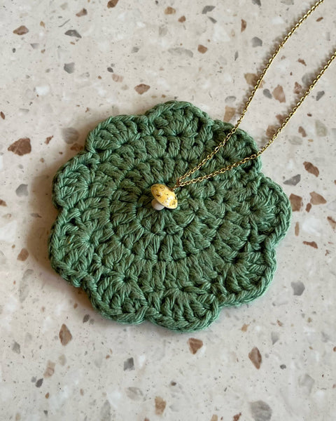 Catmamola Ceramics - Mushroom Necklace in Yellow