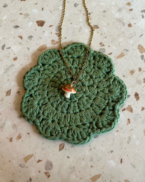 Catmamola Ceramics - Mushroom Necklace in Terracotta