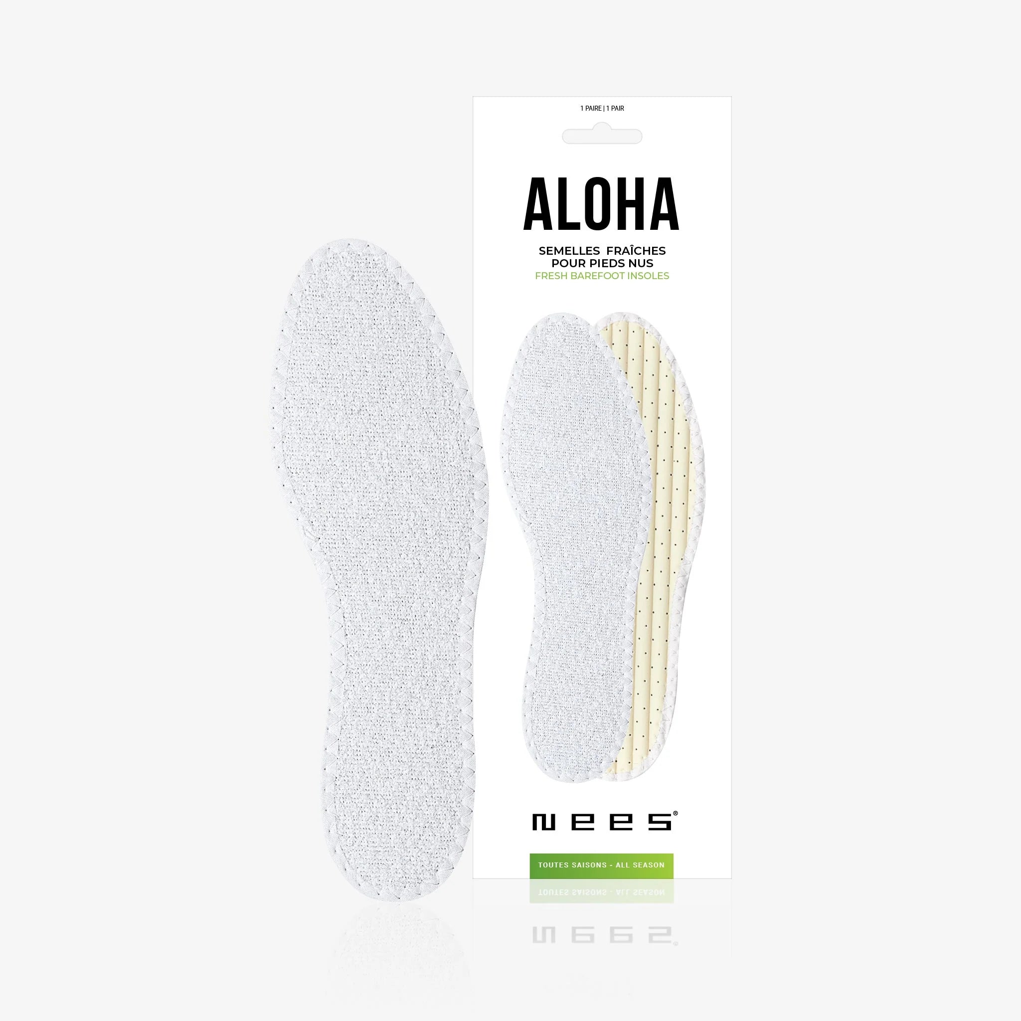 Nees - White Cotton Terry Insoles
