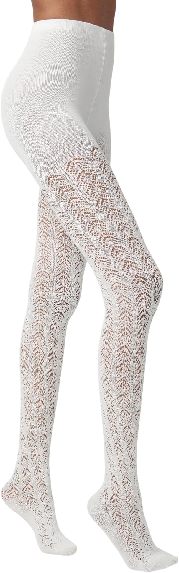 Hue Pointelle Sweater Tights in Ivory Imelda